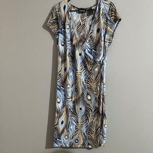 New York & Company Feather Pattern Dress